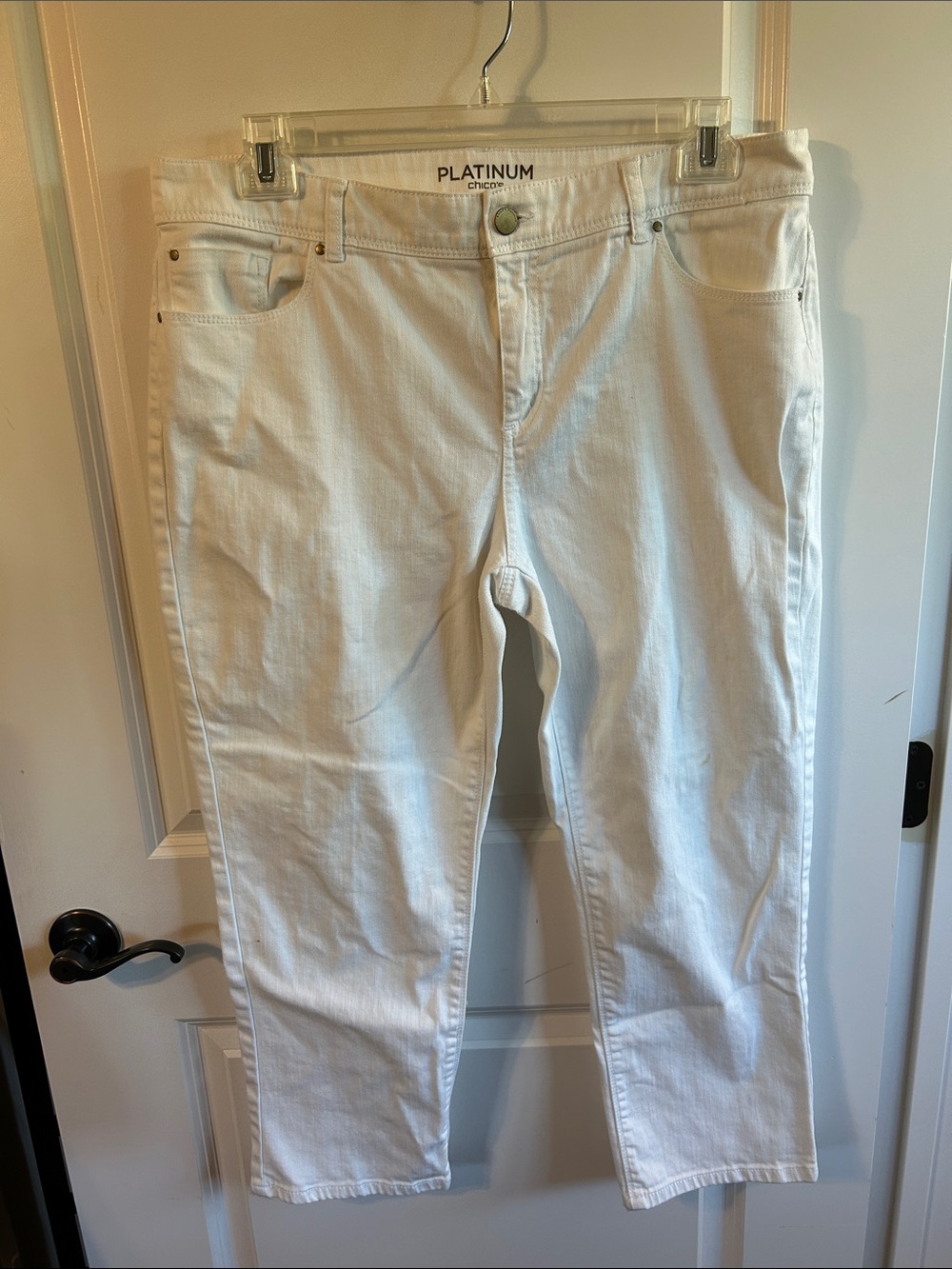 Chico's Platinum White Ankle Jeans